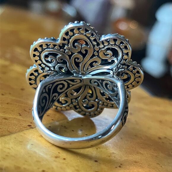 Natural Tanzanite Sapphire Sterling Silver Cocktail Ring Size 7 - Picture 5 of 9